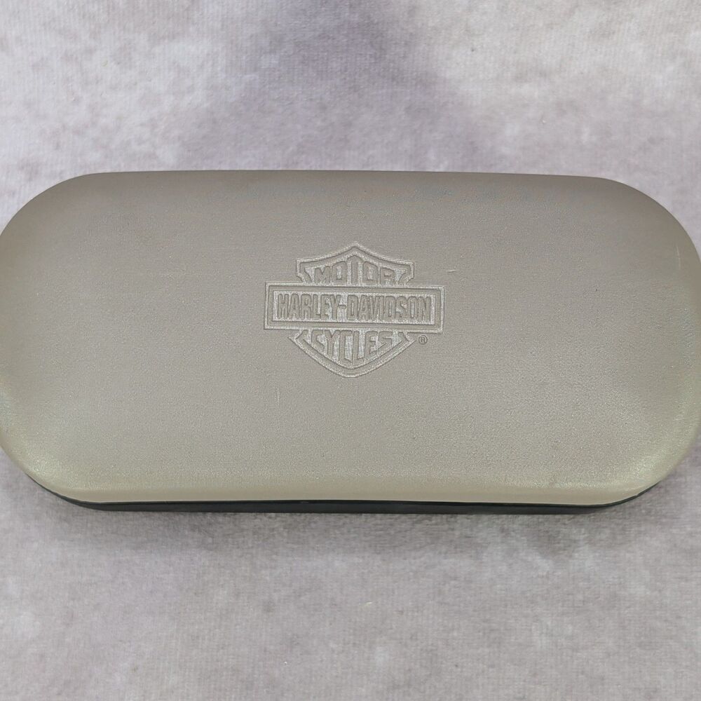 Harley Davidson Sunglasses Eyeglasses Hard Case Two Tone Tan Black Shell